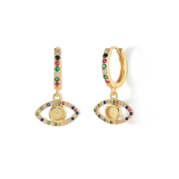 75421-6a0e6a.jpg boucle d oreille chaine en or couleur argent tendance mauvais œil Hamsa main breloque Dangle femmes