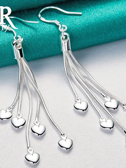boucle d oreille chaine en forme de serpent en argent Sterling 925 pour femme, bijoux de mariage