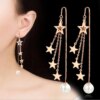 boucle d oreille chaine JODstressen argent regardé 925 véritable pour femme, ligne ondulée