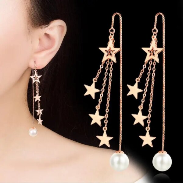 boucle d oreille chaine JODstressen argent regardé 925 véritable pour femme, ligne ondulée