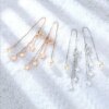 boucle d oreille chaine JODstressen argent regardé 925 véritable pour femme, ligne ondulée