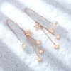 boucle d oreille chaine JODstressen argent regardé 925 véritable pour femme, ligne ondulée