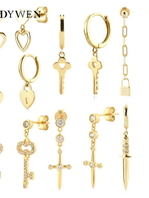 boucle d oreille chaine – bijoux de luxe en argent Sterling 925 pour femmes, porte-clés, chaîne croisée