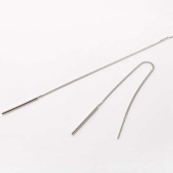 boucle d oreille chaine pendantes en argent Sterling 925 véritable, minimaliste, longue chaîne à pampilles