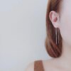 boucle d oreille chaine pendantes en argent Sterling 925 véritable, minimaliste, longue chaîne à pampilles