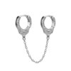boucle d oreille chaine – bijoux de luxe en argent Sterling 925 pour femmes, porte-clés, chaîne croisée