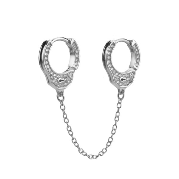 boucle d oreille chaine – bijoux de luxe en argent Sterling 925 pour femmes, porte-clés, chaîne croisée