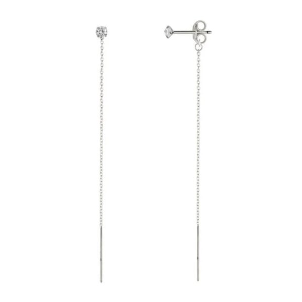 boucle d oreille chaine en cristal pour femmes, élégantes, longues maillons, en argent Sterling 925, bijoux de Cartilage