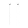 boucle d oreille chaine papillon en Zircon pour femmes, en argent Sterling 925, brillant