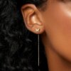 boucle d oreille chaine papillon en Zircon pour femmes, en argent Sterling 925, brillant