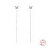 boucle d oreille chaine papillon en Zircon pour femmes, en argent Sterling 925, brillant