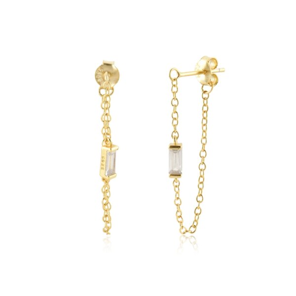 boucle d oreille chaine – bijoux de luxe en argent Sterling 925 pour femmes, porte-clés, chaîne croisée