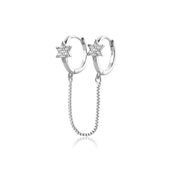 boucle d oreille chaine – bijoux de luxe en argent Sterling 925 pour femmes, porte-clés, chaîne croisée