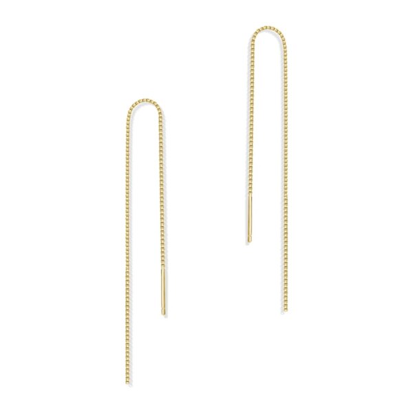 boucle d oreille chaine en argent Sterling 925, trois zircons, longues chaînes