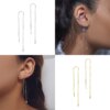 boucle d oreille chaine en argent regardé 925 avec pompon à long fil pour femme, bijoux tendance, JOBling