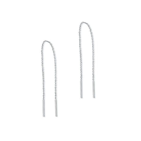 boucle d oreille chaine en argent regardé 925 avec pompon à long fil pour femme, bijoux tendance, JOBling