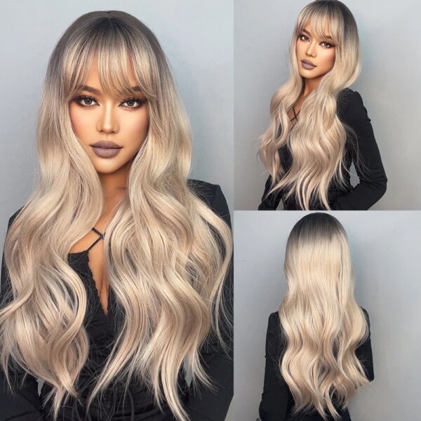 perruque cheveux naturels Ombre Couleur Synthétique