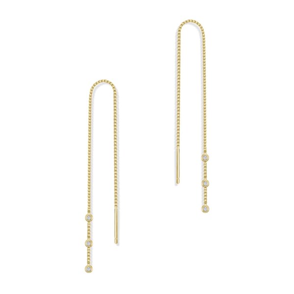 boucle d oreille chaine en argent regardé 925 avec pompon à long fil pour femme, bijoux tendance, JOBling