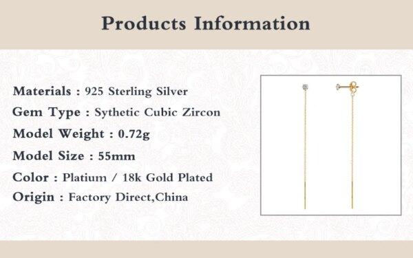 75707-fbc13c.jpg boucle d oreille chaine Aide 925 en argent Sterling longue chaîne gland goutte boucle d'oreille ligne cristal longue