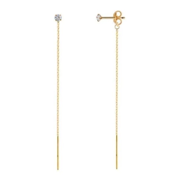 boucle d oreille chaine Aide 925 en argent Sterling longue chaîne gland goutte boucle d'oreille ligne cristal longue