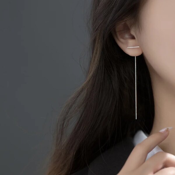 75742-af52e6.jpg boucle d oreille chaine minimaliste en argent Sterling 925, bijoux créatifs à la mode pour femmes DB1188