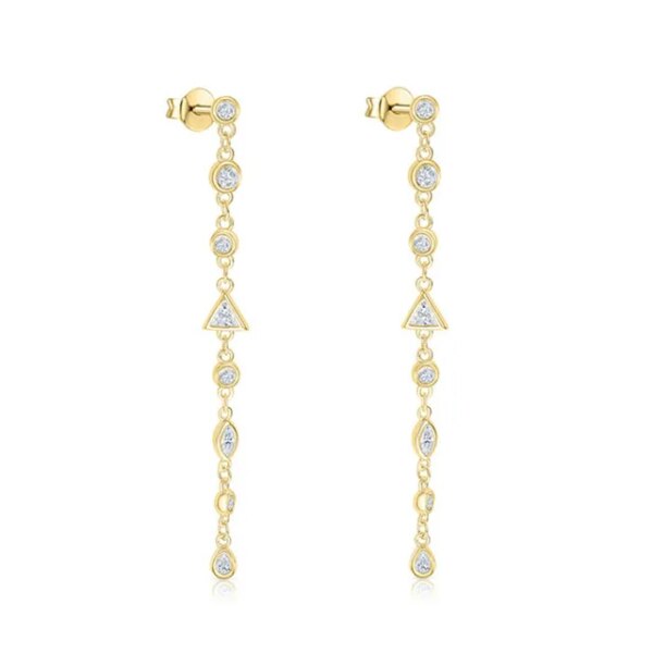 75754-61c795.jpg boucle d oreille chaine pendantes en argent Sterling 925 pour femmes, bijoux de fête élégants, trois ronds, fleur en Zircon