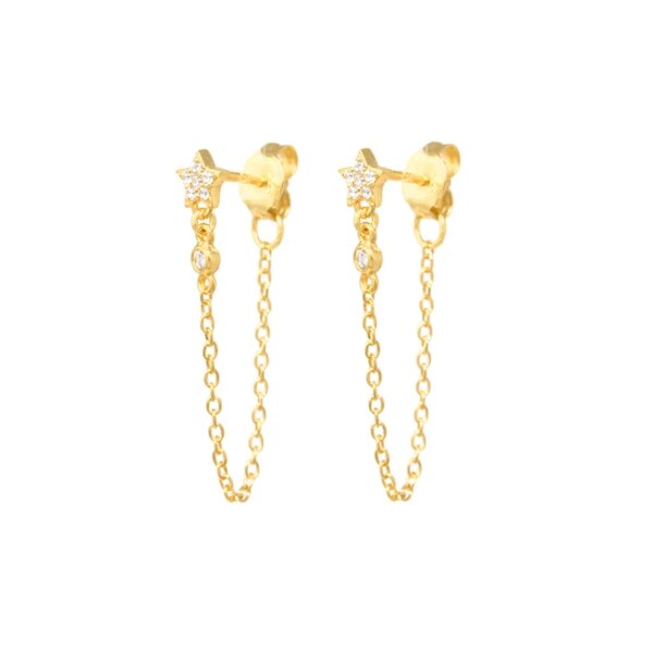 boucle d oreille chaine en argent Sterling 925 zircone, longues chaînes à pampilles pour femmes