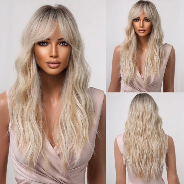 perruque cheveux naturels Ombre Couleur Synthétique