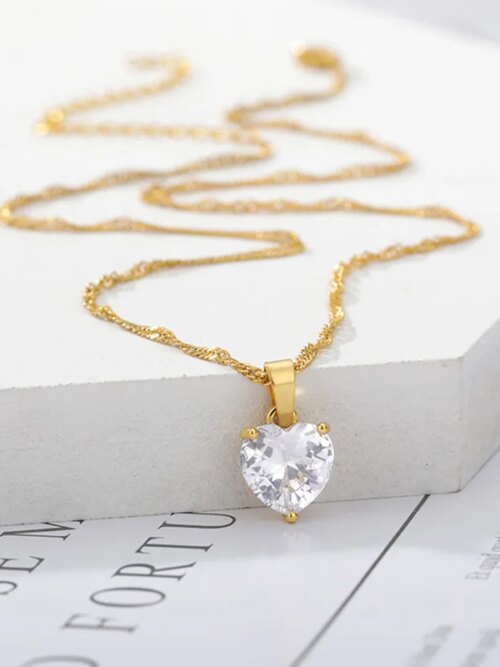 Collier femme Gothique en Forme de Cœur pour Femme et Ami, Pendentif en Acier Inoxydable