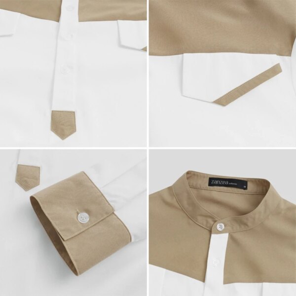 Abaya homme Thobe – Robe musulmane confortable pour hommes, Caftan à manches longues, couleur contrastée