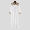 Abaya homme Thobe – Robe musulmane confortable pour hommes, Caftan à manches longues, couleur contrastée