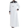 Abaya homme Thobe – Robe musulmane confortable pour hommes, Caftan à manches longues, couleur contrastée