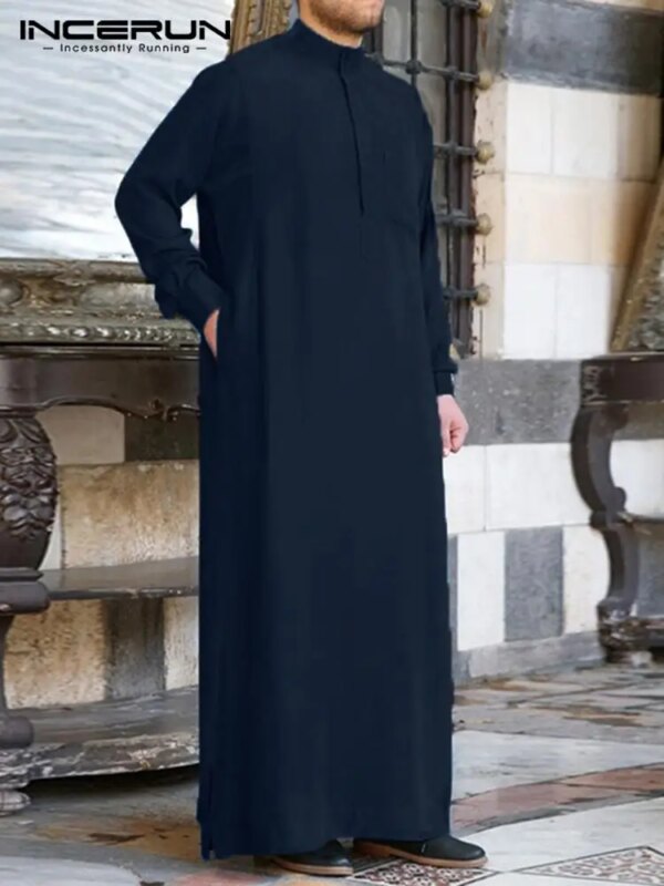 Abaya homme Vêtements musulmans à la mode pour hommes, Thobe Jubba, Robe à manches longues