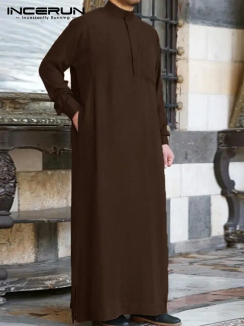 Abaya homme Vêtements musulmans à la mode pour hommes, Thobe Jubba, Robe à manches longues