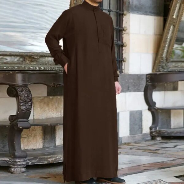 Abaya homme Vêtements musulmans à la mode pour hommes, Thobe Jubba, Robe à manches longues