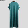 Hommes Islamique Arabe Kaftan Vintage Solide À Manches Courtes adt Rétro