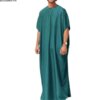 Hommes Islamique Arabe Kaftan Vintage Solide À Manches Courtes adt Rétro