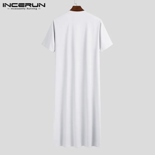 76772-e78f41.jpg Abaya homme - Robe Longue à Manches Courtes et Col Rond pour Homme, Vintage, Couleur Unie