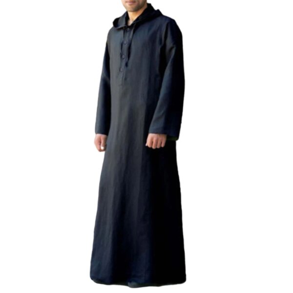 Abaya homme Robe musulmane Jubba Thobe pour hommes, vêtements à capuche, Kaftan Abaya