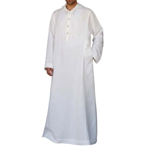 Abaya homme Robe musulmane Jubba Thobe pour hommes, vêtements à capuche, Kaftan Abaya