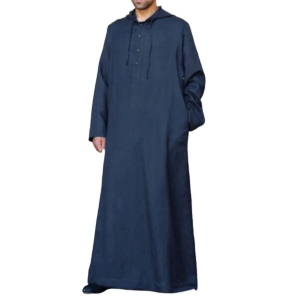 76849-7b8ac3.jpg Abaya homme Robe musulmane Jubba Thobe pour hommes, vêtements à capuche, Kaftan Abaya