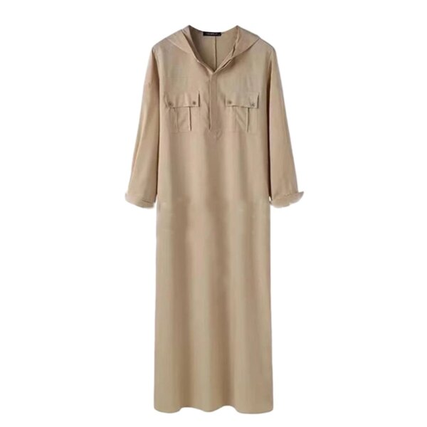 Abaya homme Robe musulmane Jubba Thobe pour hommes, vêtements à capuche, Kaftan Abaya