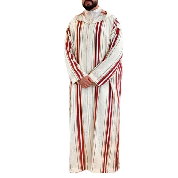 76952-4064d2.jpg Abaya homme Robe musulmane Jubba Thobe pour hommes, vêtements à capuche, Kaftan Abaya