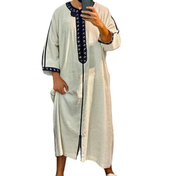 Abaya homme Robe musulmane Jubba Thobe pour hommes, vêtements à capuche, Kaftan Abaya