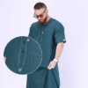 77074-1c41b8.jpg Abaya homme Robes musulmanes à manches courtes pour hommes, Jubba Thobe, Broderie islamique traditionnelle