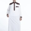 Abaya homme Robe traditionnelle Jubba Thobe adt pour hommes, col montant, robe longue, caftan