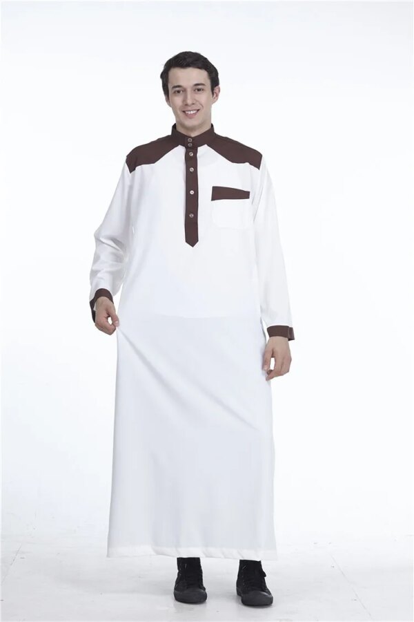 Abaya homme Robe traditionnelle Jubba Thobe adt pour hommes, col montant, robe longue, caftan