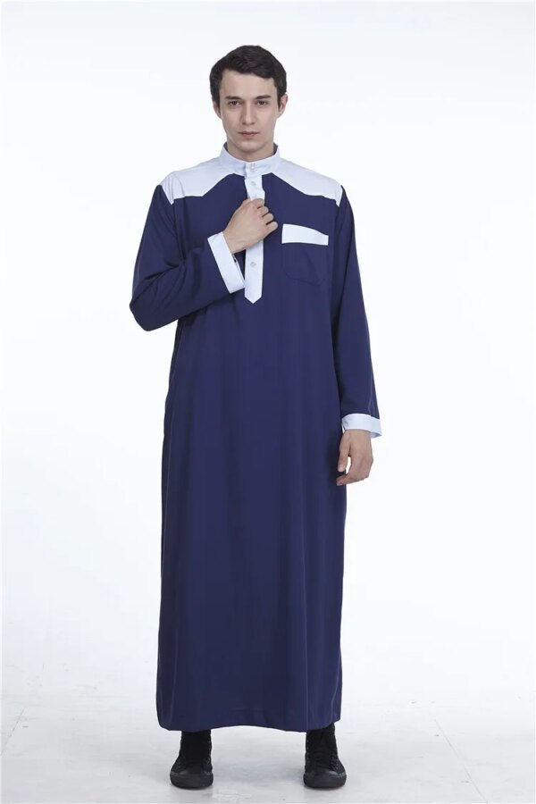 Abaya homme Robe traditionnelle Jubba Thobe adt pour hommes, col montant, robe longue, caftan