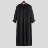 Abaya homme – Robe islamique Jubba Thobe à manches longues, chemises à capuche