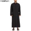 77459-3c9771.jpg Abaya homme – Kaftan à manches longues pour hommes musulmans, couleur unie